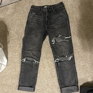 Pacsun mom jeans in black with distress